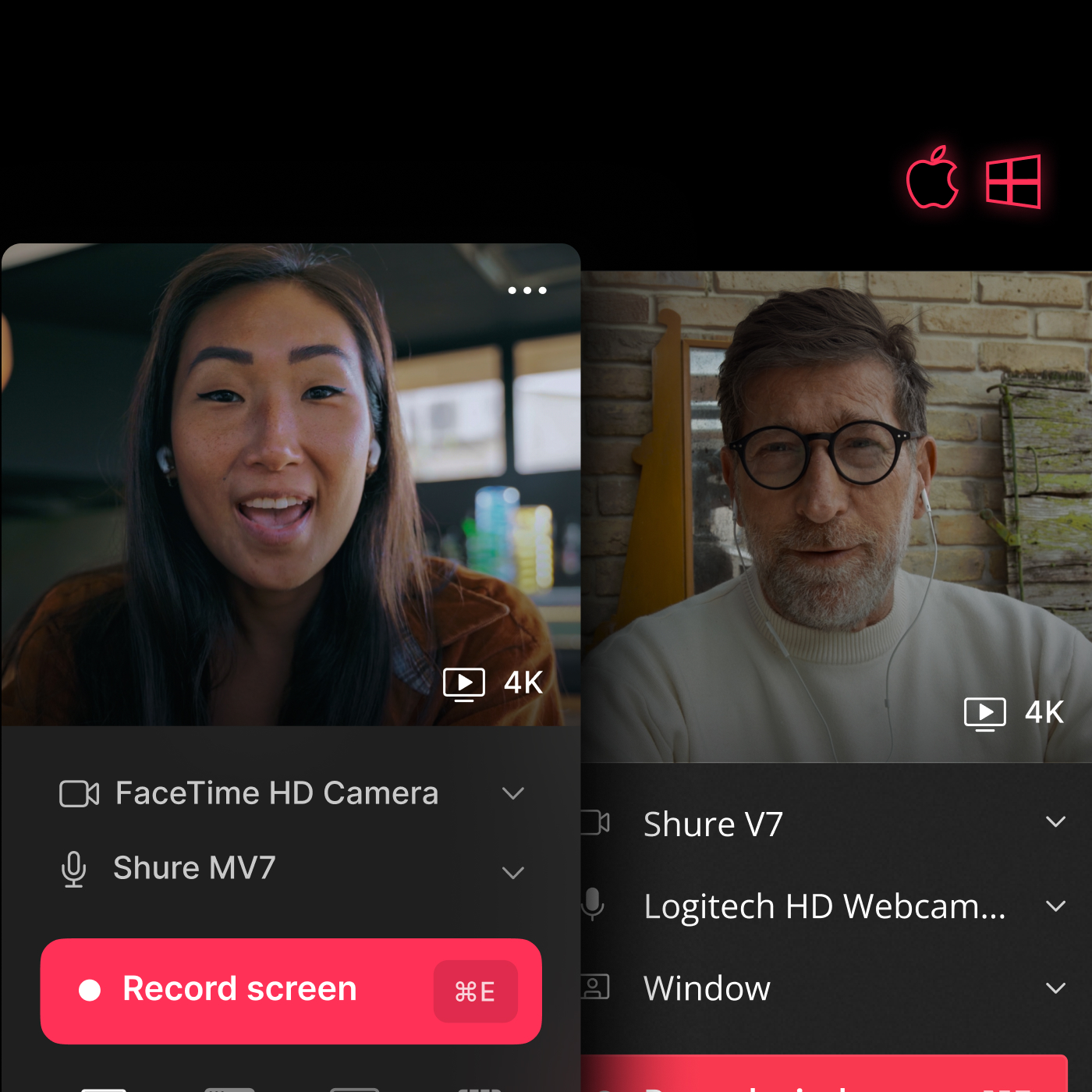 Supercut native Mac and Windows recording apps
