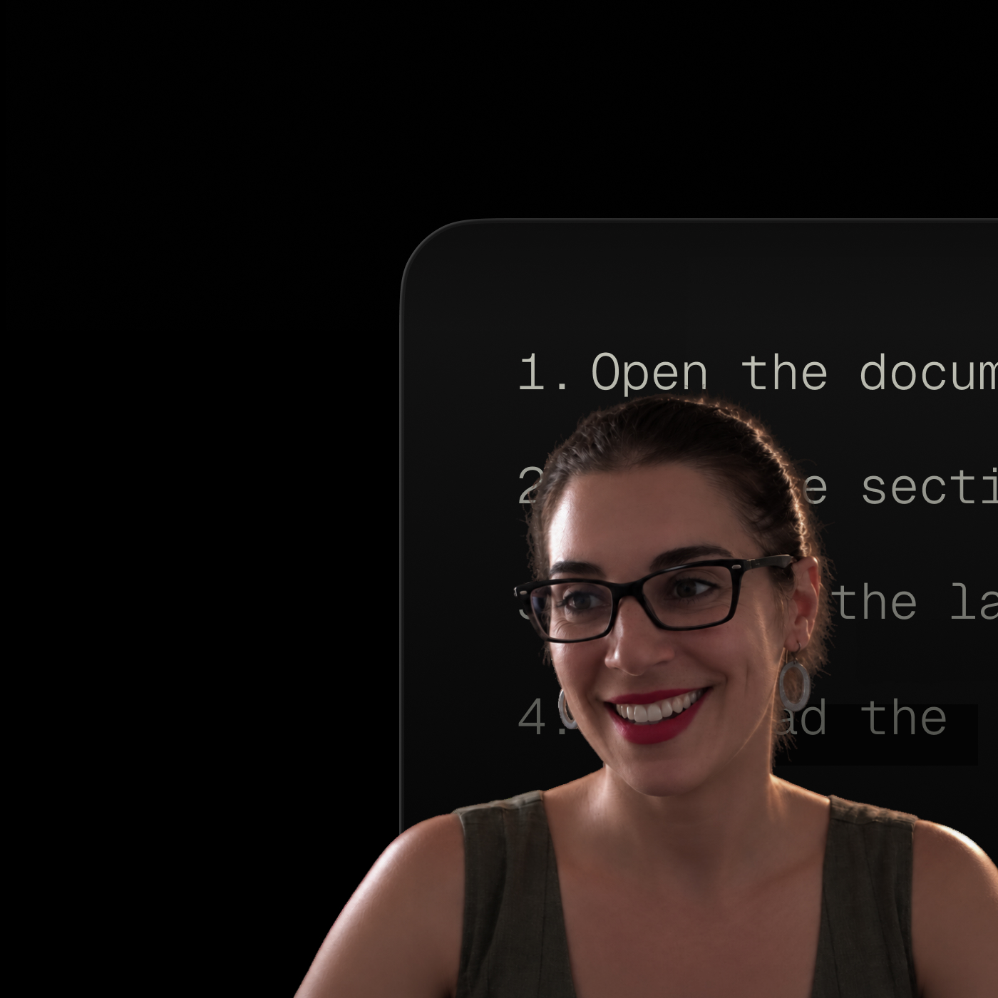 A person presenting the steps of a process in Supercut